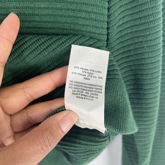 Aritzia Wilfred Womens Light Cropped Cardigan Size XS Green Linen Blend V-Neck - Picture 7 of 13